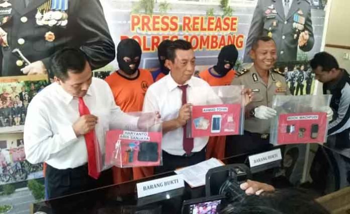 Polres Jombang saat merilis angka kriminalitas narkoba