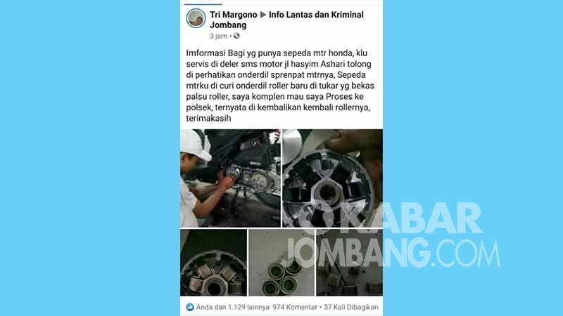 postingan viral SMS Motor Jombang