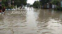 Banjir yang menggenangi Dusun Beluk, Desa Jombok, Kecamatan Kesamben, Kabupaten Jombang belum juga surut hingga hari kesebelas, Senin (11/1/2021). KabarJombang.com/Anggraini Dwi/