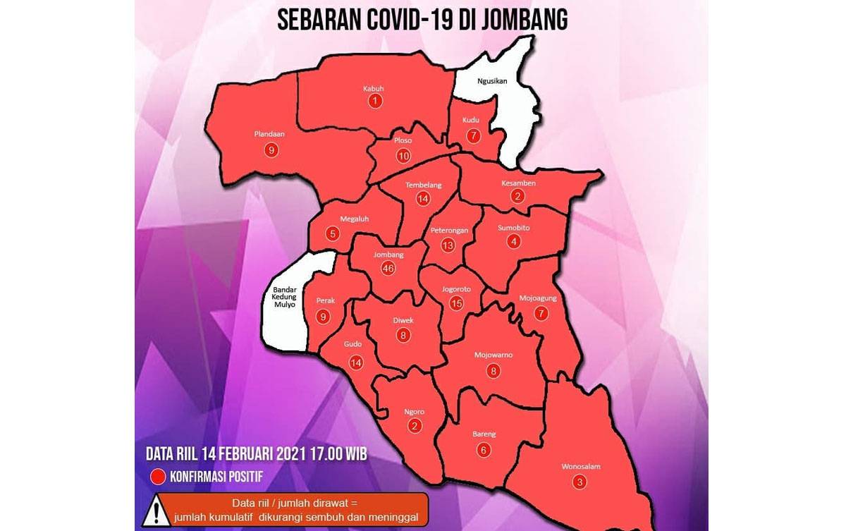Peta sebaran covid Jombang
