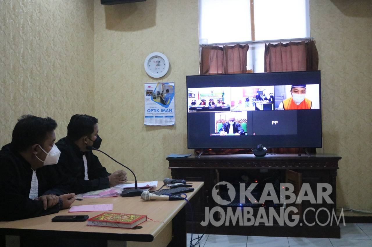Proses sidang terdakwa narkoba jaringan internasional di Jombang, Rabu (28/7/2021). KabarJombang.com/Istimewa/