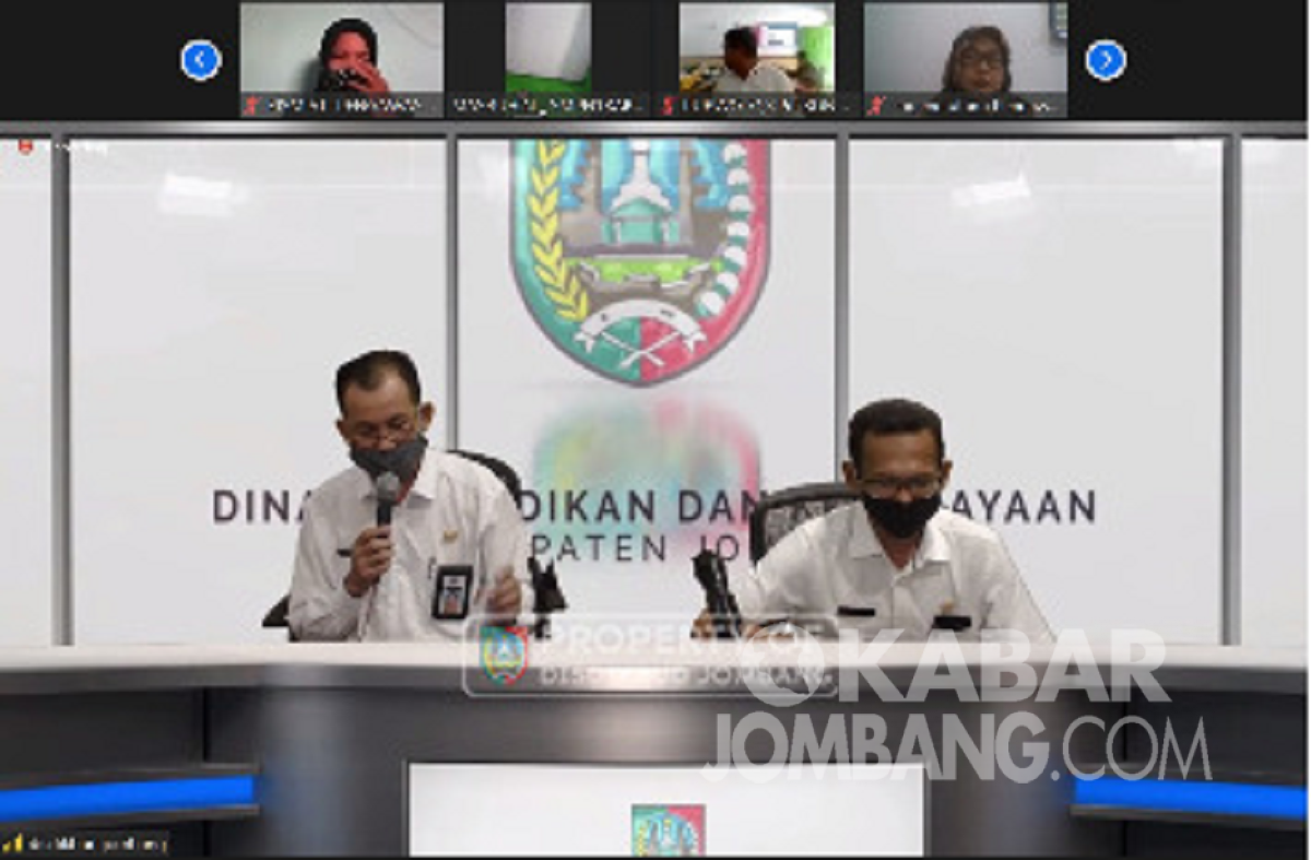 Evaluasi kinerja kepala sekolah digelar Disdikbud Jombang secara virtual.