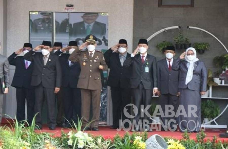 Upacara peringatan ari Kesaktian Pancasila di halaman kantor Pemerintah Kabupaten setempat, Jumat (1/10/2021).