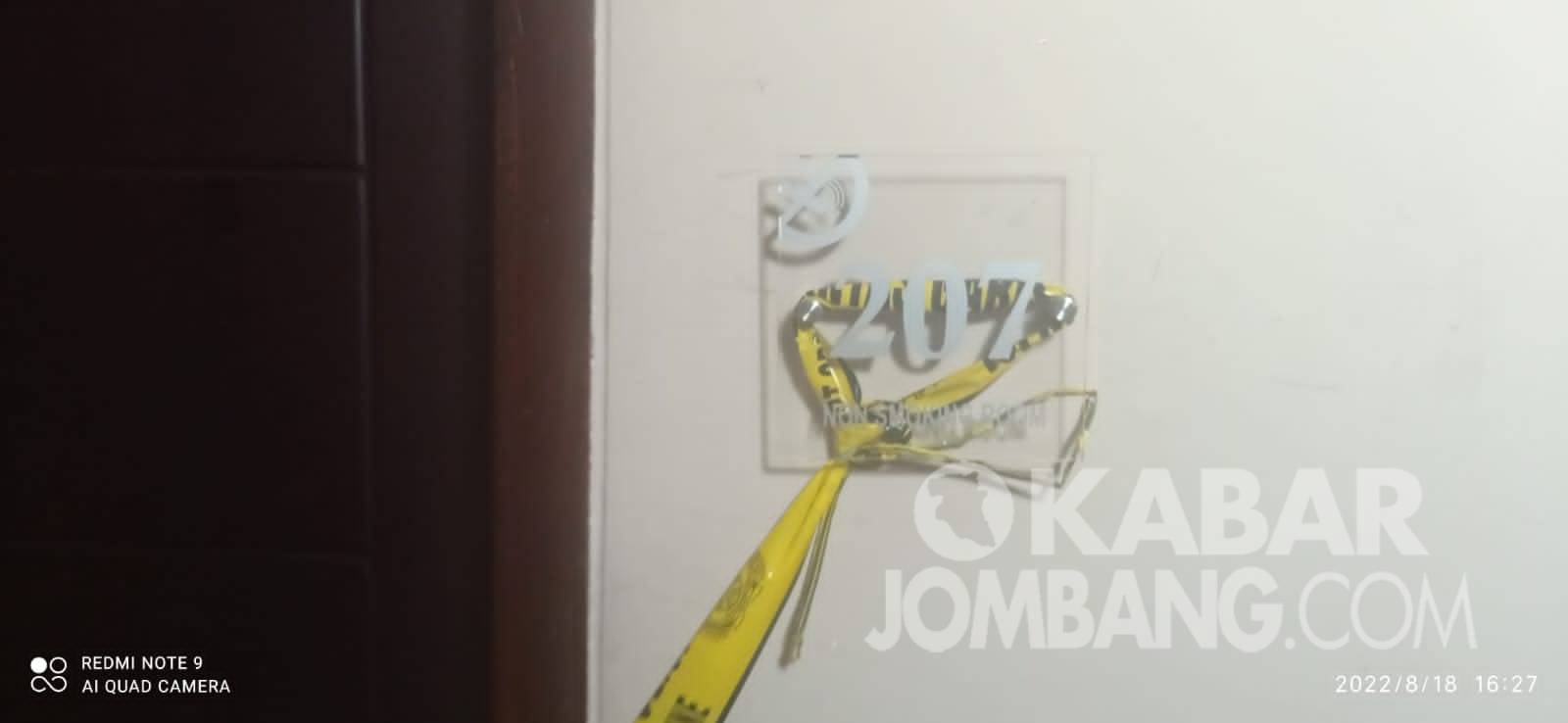 Kamar hotel di Jombang yang diduga digunakan oknum Jaksa Kejari Bojonegoro berinisial AH melakukan perbuatan sodomi. KabarJombang.com/Anggit Puji Widodo/