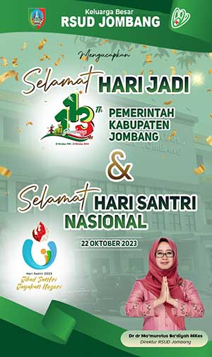 Ucapan Maulid Hari Jadi Jombang dan Hari Santri RSUD Jombang 2023